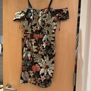 Midnight Strikes floral sequin dress